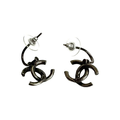 Chanel Coco Mark Motif Plated Earrings Accessories Men's 13BB
