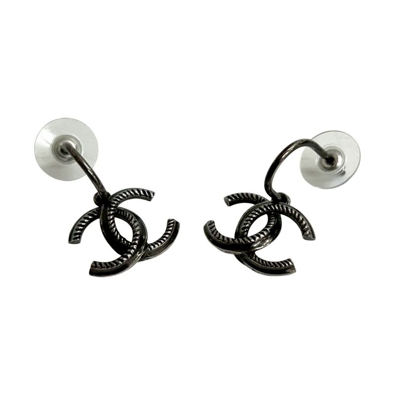 Chanel Coco Mark Motif Plated Earrings Accessories Men's 13BB