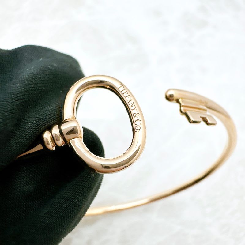 Tiffany & Co Oval Key Pink Gold Bracelet Approx 15 cm