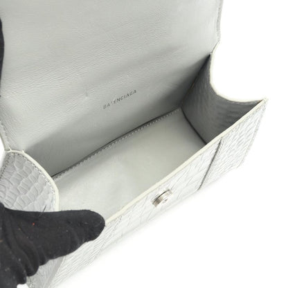Balenciaga Handbag Hourglass XS Gray Leather Hourglass XS Ladies Used A