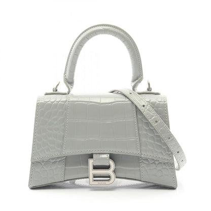 Balenciaga Handbag Hourglass XS Gray Leather Hourglass XS Ladies Used A