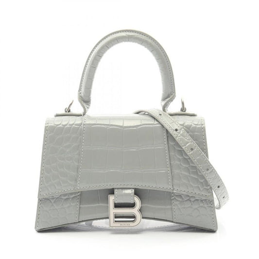 Balenciaga Handbag Hourglass XS Gray Leather Hourglass XS Ladies Used A