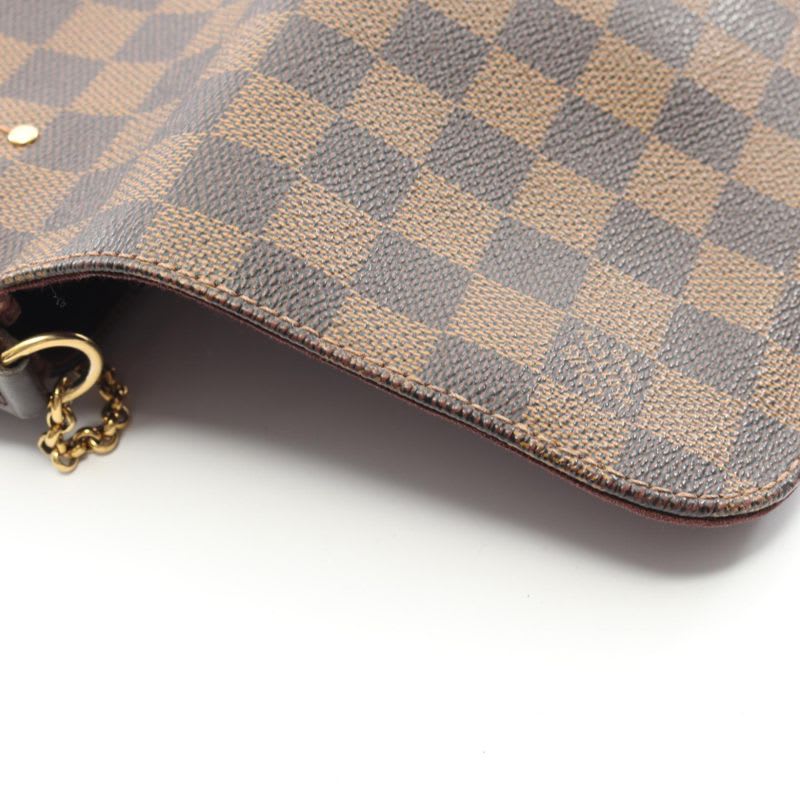 Louis Vuitton Handbag Favorite PM Damier Ebene PVC Coated Canvas Leather