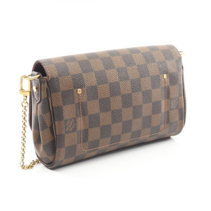 Louis Vuitton Handbag Favorite PM Damier Ebene PVC Coated Canvas Leather