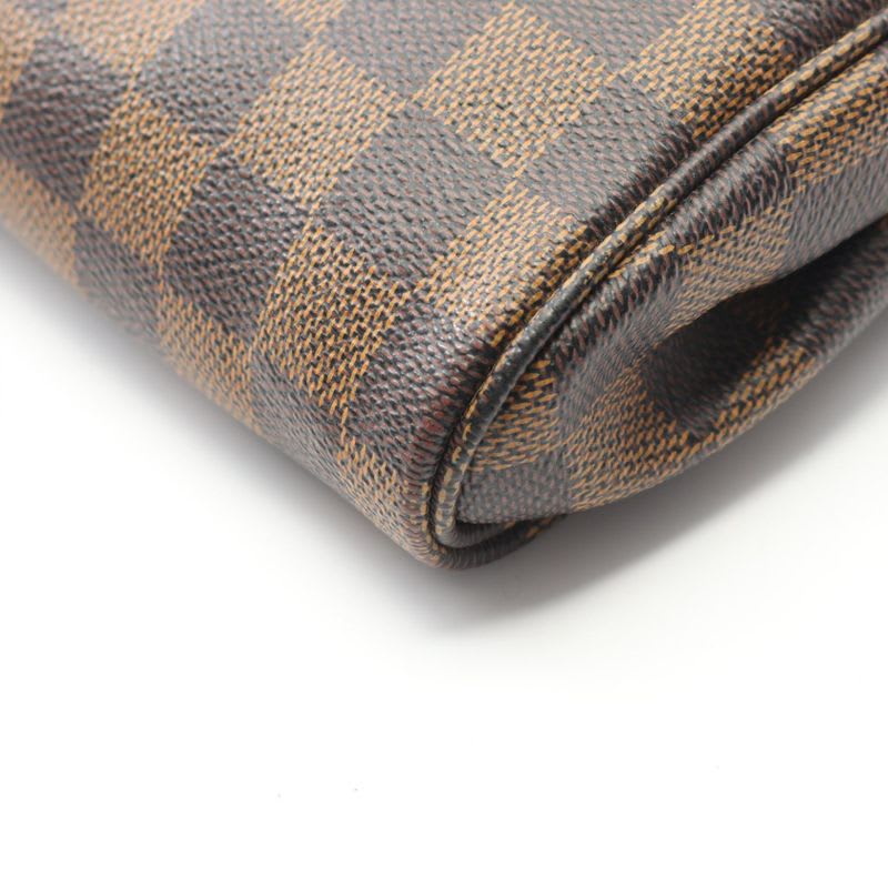 Louis Vuitton Handbag Favorite PM Damier Ebene PVC Coated Canvas Leather