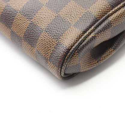 Louis Vuitton Handbag Favorite PM Damier Ebene PVC Coated Canvas Leather