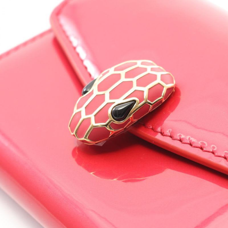 Bvlgari Bifold Wallet Serpenti Forever Red Leather Trifold