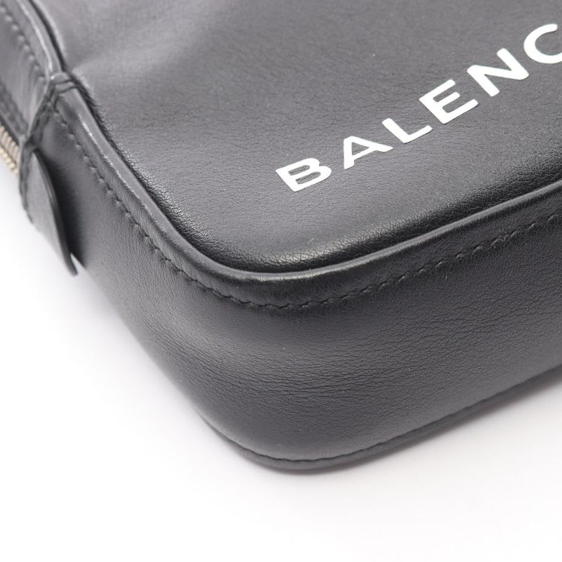 Balenciaga Second Bag Clutch Triangle Black Leather