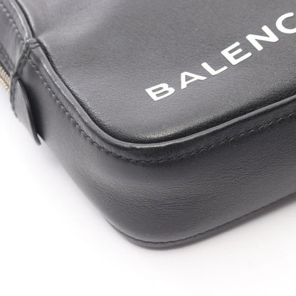 Balenciaga Second Bag Clutch Triangle Black Leather