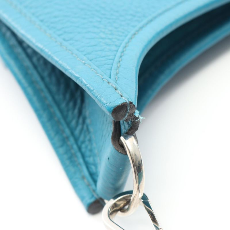 Hermes Shoulder Bag Evelyn 3 Trois GM Blue Paon Leather Evelyn 3GM Blue Paon