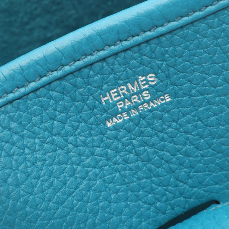 Hermes Shoulder Bag Evelyn 3 Trois GM Blue Paon Leather Evelyn 3GM Blue Paon