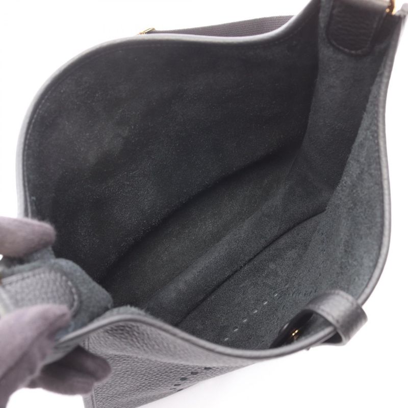 Hermes Shoulder Bag Evelyn 3 Trois PM Black Leather Evelyn 3PM Black Ladies