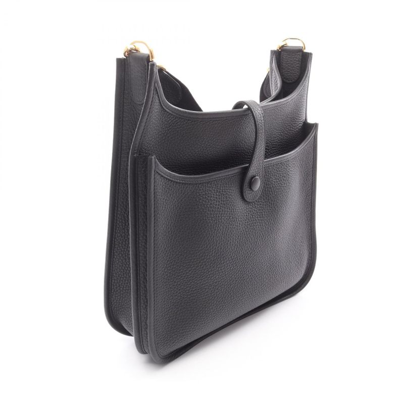Hermes Shoulder Bag Evelyn 3 Trois PM Black Leather Evelyn 3PM Black Ladies