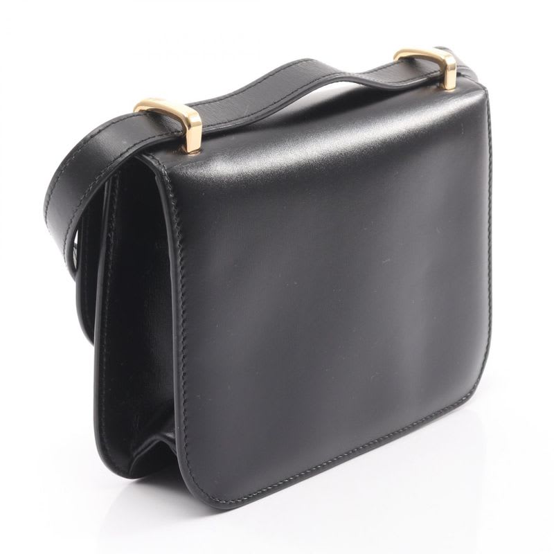 Prada Shoulder Bag Emblem Box CALF 1 Bd339 mto Black Leather Triangle Logo