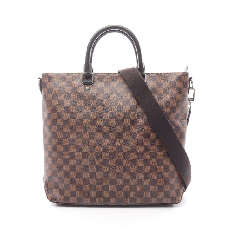 Louis Vuitton Tote Bag Jake Damier Ebene N41559 PVC Coated Canvas Leather Jake