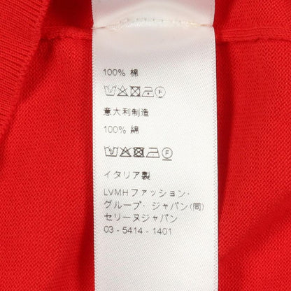 Celine Polo Shirt Triomphe Embroidery Classic Fit Polo Sweater Red Cotton Knit