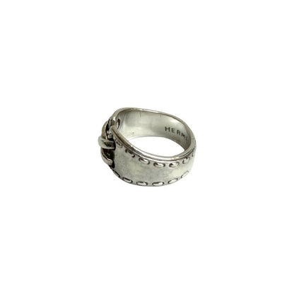 Hermes Mexico Ring Corset Motif Silver 925 No 10 Accessory 92784