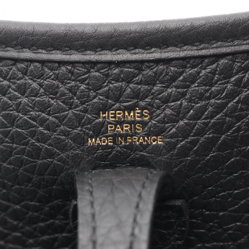 Hermes Shoulder Bag Evelyn TPM Amazon Black Leather Evelyn Tamazon PM Black