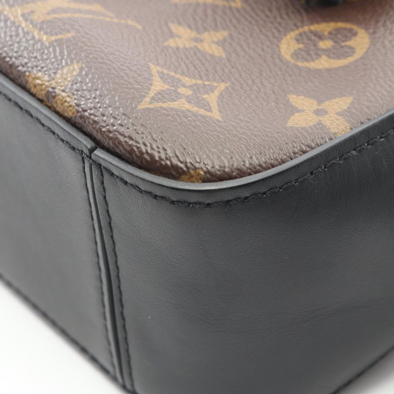 Louis Vuitton Shoulder Bag Saintonge Noir Black PVC Coated Canvas