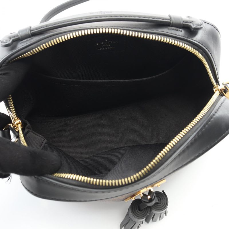 Louis Vuitton Shoulder Bag Saintonge Noir Black PVC Coated Canvas