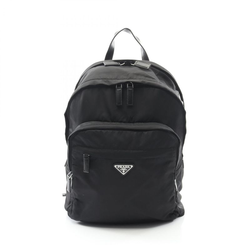 Prada Rucksack Sac Backpack Tessuto 2vz048 Black Nylon Saffiano Leather