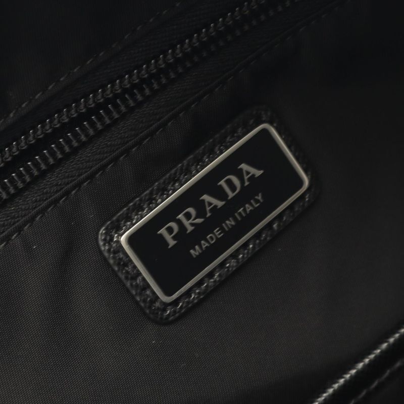 Prada Rucksack Sac Backpack Tessuto 2vz048 Black Nylon Saffiano Leather