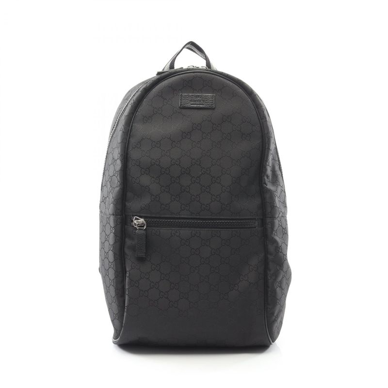 Gucci Rucksack Sac Backpack GG Pattern 449181 Black Nylon Leather Backpack