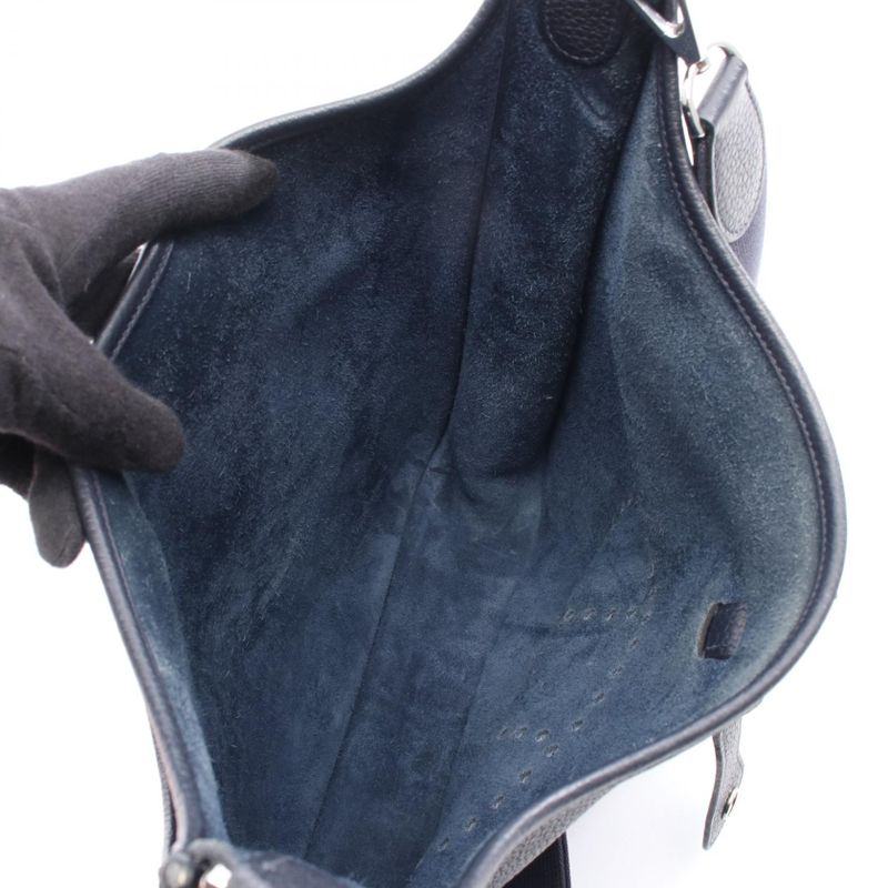 Hermes Shoulder Bag Evelyn 3 Trois GM 056275ck Blue Nuit Leather Evelyn 3GM