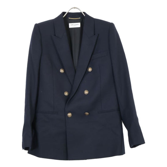 Yves Saint-laurent Yves Saint Laurent 19 Year Navy Peaked Lapel Double Tailored
