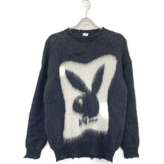 Saint Laurent Paris 22SS × Playboy Black × White Mohair Knit Seter S