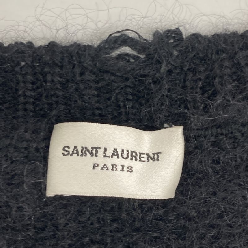 Saint Laurent Paris 22SS × Playboy Black × White Mohair Knit Seter S