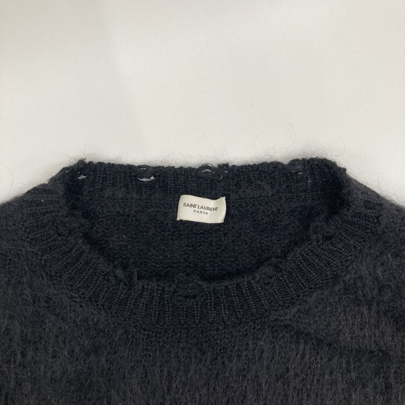 Saint Laurent Paris 22SS × Playboy Black × White Mohair Knit Seter S