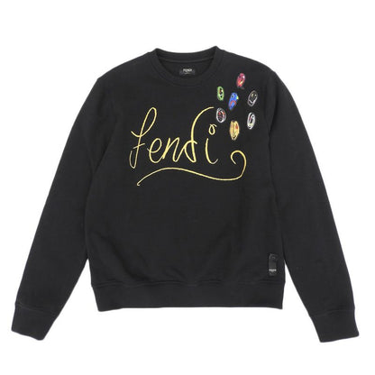 Fendi Art Multiface Logo Patch Sweatshirt Tops Men's Black M Fy1091 21 Years M