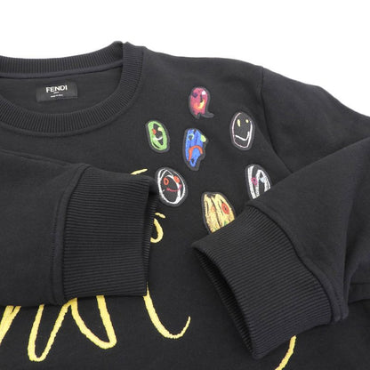 Fendi Art Multiface Logo Patch Sweatshirt Tops Men's Black M Fy1091 21 Years M