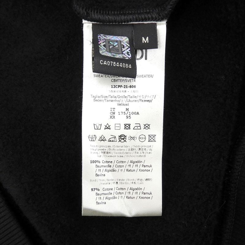 Fendi Art Multiface Logo Patch Sweatshirt Tops Men's Black M Fy1091 21 Years M