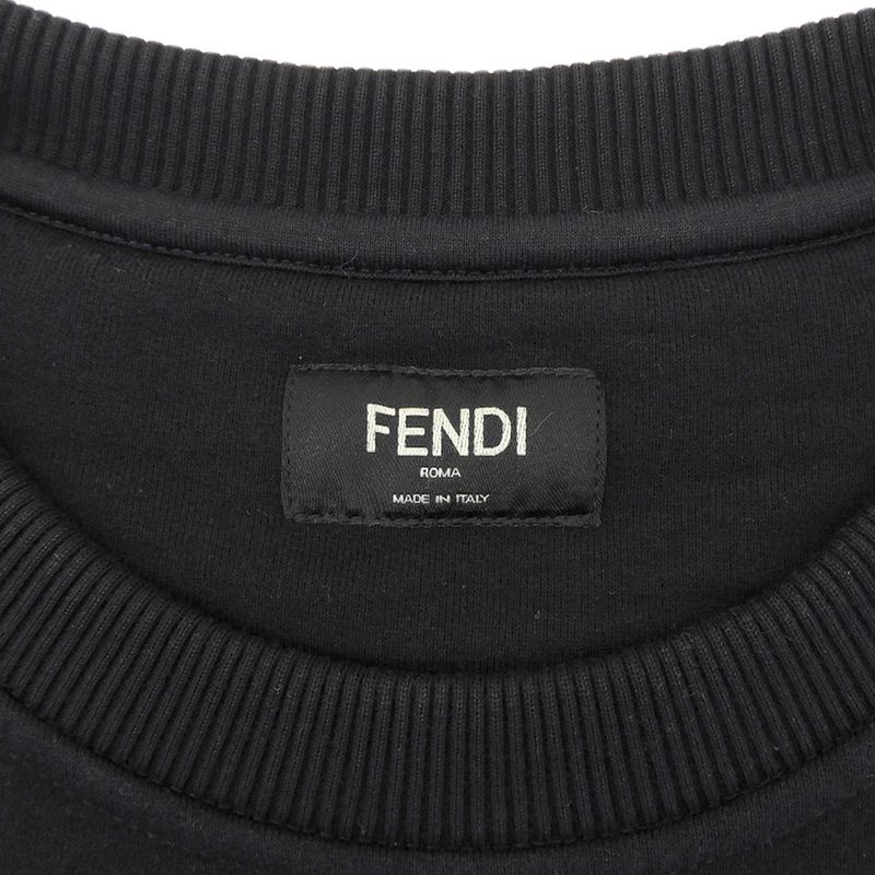 Fendi Art Multiface Logo Patch Sweatshirt Tops Men's Black M Fy1091 21 Years M
