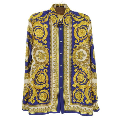 Versace Baroque Pattern All Over Silk Shirt Tops Men's Multicolor 40 A230628 40