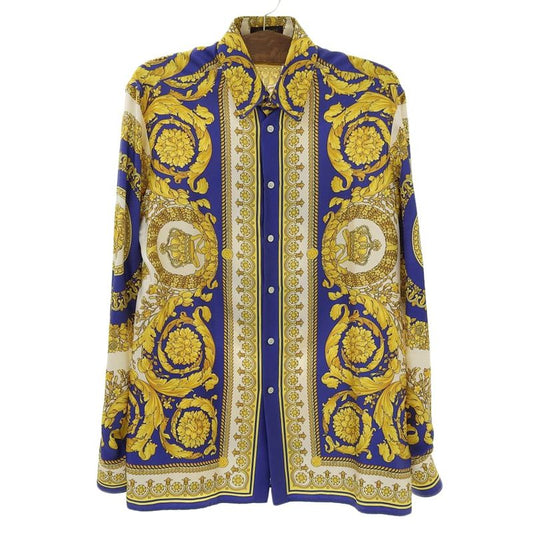 Versace Baroque Pattern All Over Silk Shirt Tops Men's Multicolor 40 A230628 40