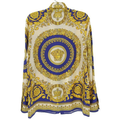 Versace Baroque Pattern All Over Silk Shirt Tops Men's Multicolor 40 A230628 40