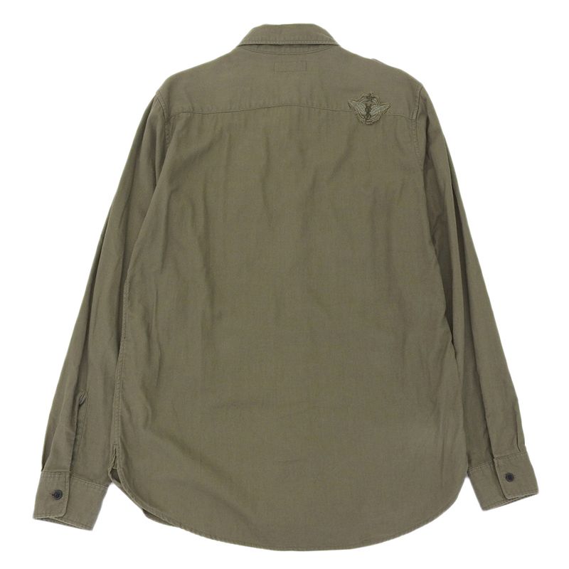 Saint Laurent Paris Cotton Long Sleeve Shirt Tops Men's Khaki S 483073 S