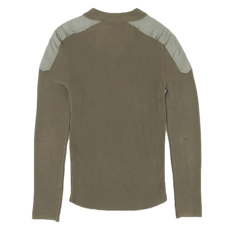 Louis Vuitton Silk X Cotton Shoulder Patch Logo Metal V Neck Rib Knit Pullover