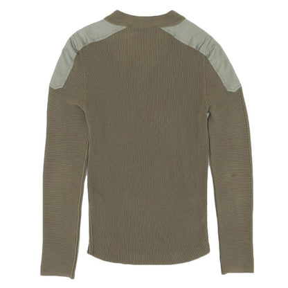 Louis Vuitton Silk X Cotton Shoulder Patch Logo Metal V Neck Rib Knit Pullover