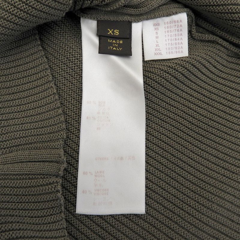 Louis Vuitton Silk X Cotton Shoulder Patch Logo Metal V Neck Rib Knit Pullover