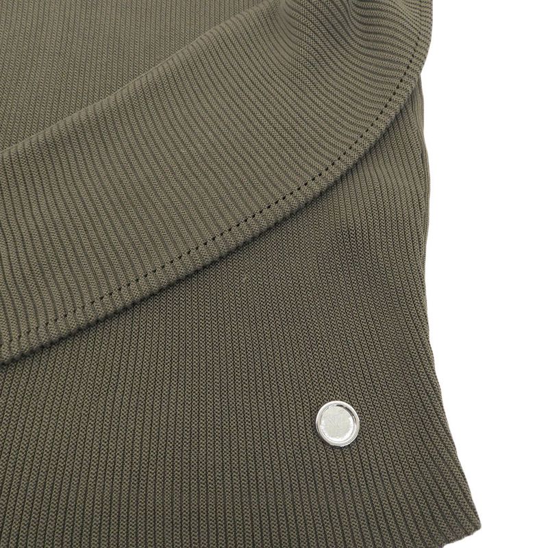 Louis Vuitton Silk X Cotton Shoulder Patch Logo Metal V Neck Rib Knit Pullover