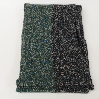 Bottega Veneta Green X Gray Cashmere X Wool Mixed Knit With Stole 48