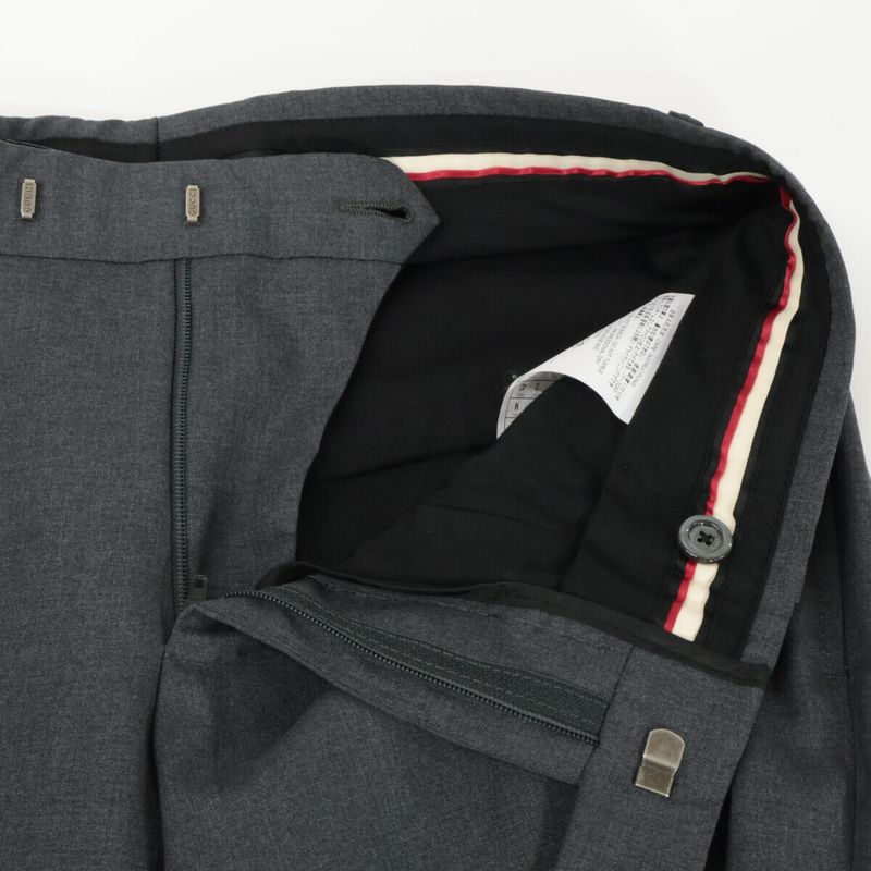 Gucci Gray 444305 Lining GG Pattern Wool Suit Set Up 46