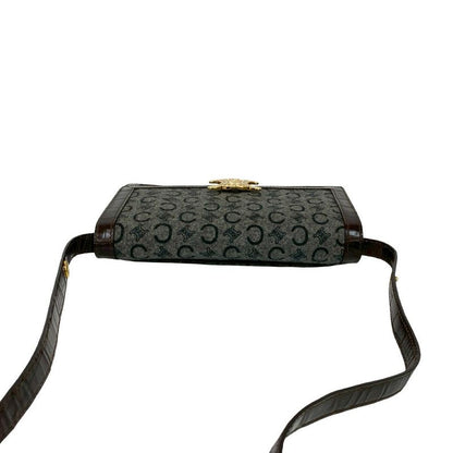 Celine Vintage C Macadam Logo Hardware Wool Leather