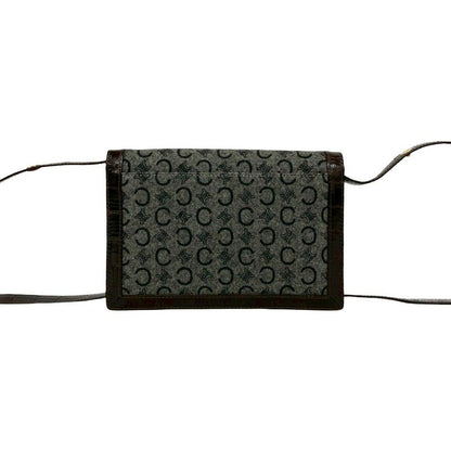Celine Vintage C Macadam Logo Hardware Wool Leather