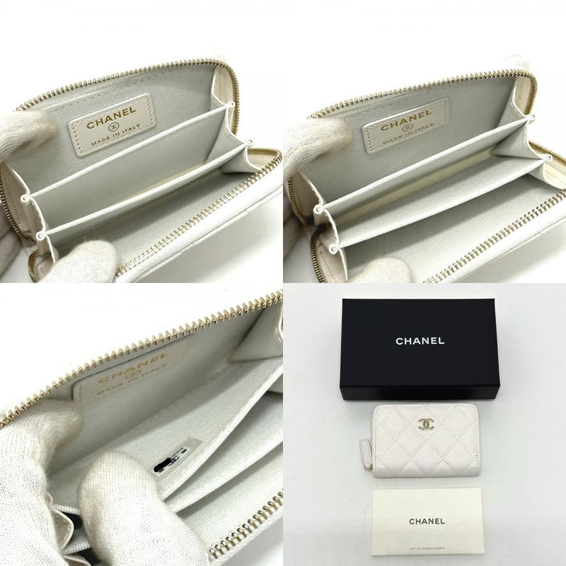 Chanel Chanel Coin Case Cocomark Ap0216 Caviar Leather White