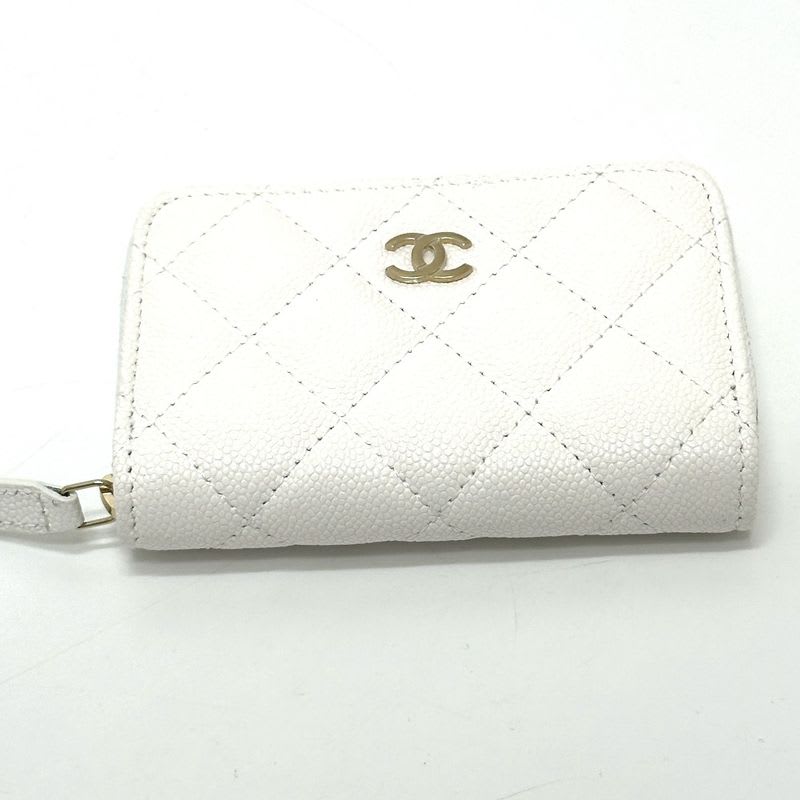 Chanel Chanel Coin Case Cocomark Ap0216 Caviar Leather White